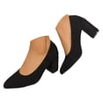 thumbnail image 3 of YLYL Women's Pumps Pointed Toe Chunky Block Heel Trendy Office Work Business Wedding Prom Dress Shoes, 3 of 9