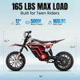 thumbnail image 2 of Aoemoe Motorcycle, Motorized Dirt Bikes for kids 8-14, 36V 500W – 15 MPH Top Speed, Dual Suspension, Red, 2 of 6