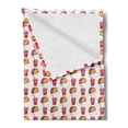 thumbnail image 2 of Food Soft Flannel Fleece Throw Blanket, Simplistic Pattern of Appetizing Tacos and Soda Cups Doodle Drawing Print, Cozy Plush for Indoor and Outdoor Use, 70" x 90", Multicolor, by Ambesonne, 2 of 5