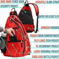 thumbnail image 2 of Athletico Sling Bag - Crossbody Backpack for Pickleball, Tennis, Racketball, and Travel for Men and Women (Red), 2 of 6
