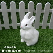 Abenow Simulation Lovely Rabbit Model Realistic Plush Rabbit Soft Durable Home Decoration Simulation Toy Model Gift