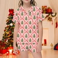 thumbnail image 2 of ANINEO Child Kids Outfit Sets Christmas Santa Girls Outfit Short Sleeve Tops With Button Down Collar And Comfy Shorts For Festive Holiday Family Nights Leisure Lapel Clothes Sets, 2 of 4