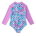 thumbnail image 4 of URMAGIC Girls Swimsuits One Piece Long Sleeve Rashguard UPF50+ Sun Protective Bathing Suit 2-12 Years, 4 of 10