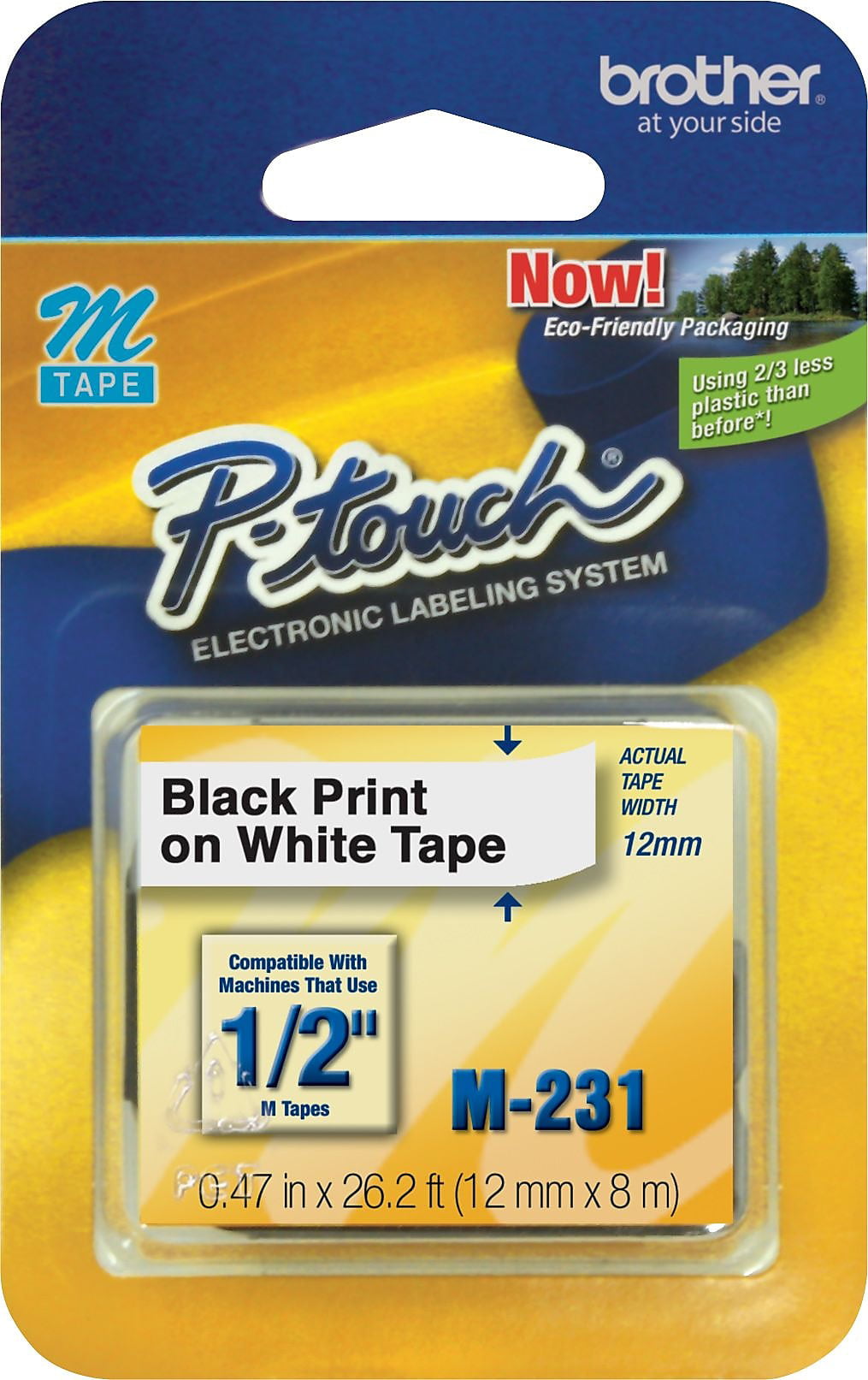 7pk Brother M Tape P-touch M231 Black on White A267 for sale online 