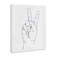 thumbnail image 2 of Stupell Industries Mid-Century Hand with Peace Sign Minimal Line Drawing Canvas Art, 16 x 20, by Ziwei Li, 2 of 7