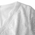 thumbnail image 7 of Miluxas Women's Floral Lace Sheer Mini Dress Trendy Flare Long Sleeve V Neck Layered Ruffle Mini Dress Elegant Slim Fit Party Outfits White, 7 of 7