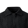 thumbnail image 5 of Men's Vintage Jacquard Knit Shirts Casual Short Sleeve Quarter Zip Collared Golf T-Shirts Summer Modern Fit Old Money Style Lightweight Breathable Beach Vacation Tops, 5 of 7
