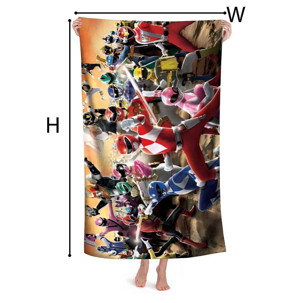 Beach Towel for Mighty Morphin Power Rangers Kids Boys Girs Gifts Pool Towels Quick Dry Sand Free Beach Blanket for Travel Camping Vacation Microfiber 30×60 inch