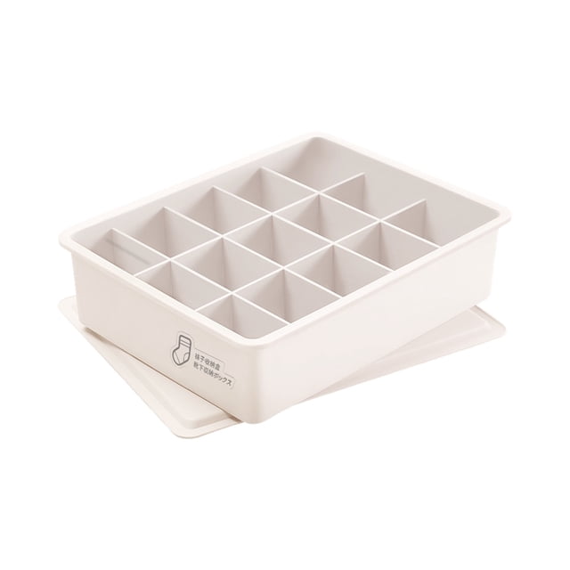 Ohufall Drawer Mounted Compartment Storage Box With Lid Household Organizer For Underwear Sock Storage