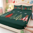 thumbnail image 4 of Manfei Xmas Elegant Snowman Bed Sheets,Retro Gift Full Size Sheets,4 Pieces,1 Flat Sheet,1 Fitted Sheet and 2 Pillowcases, 4 of 6