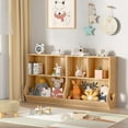thumbnail image 5 of CRXX Baby Toddler Bookshelf and Storage Organizer, Kids Cabinet and Bookcase, Wooden 3 Cubby Children Book Shelf for Playroom, Bedroom, Nursery, School 23.62'' H-2 Tier-Small-Natural, 5 of 7
