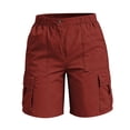 thumbnail image 6 of Aoiroe Women's Lightweight Mid Rise Hiking Shorts Stretch for Athletic Summer Travel Outdoor Golf with Pockets Red XL, 6 of 6