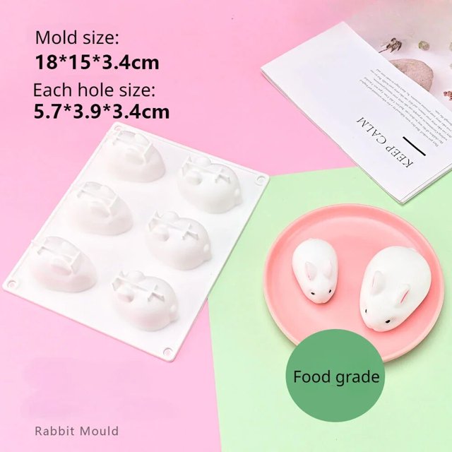 Mirosie Easter Cartoon Rabbit Egg Silicone Mold Cake Mold Epoxy Resin Molds Cake Decoration Eggshell Rabbit Baking Accessories