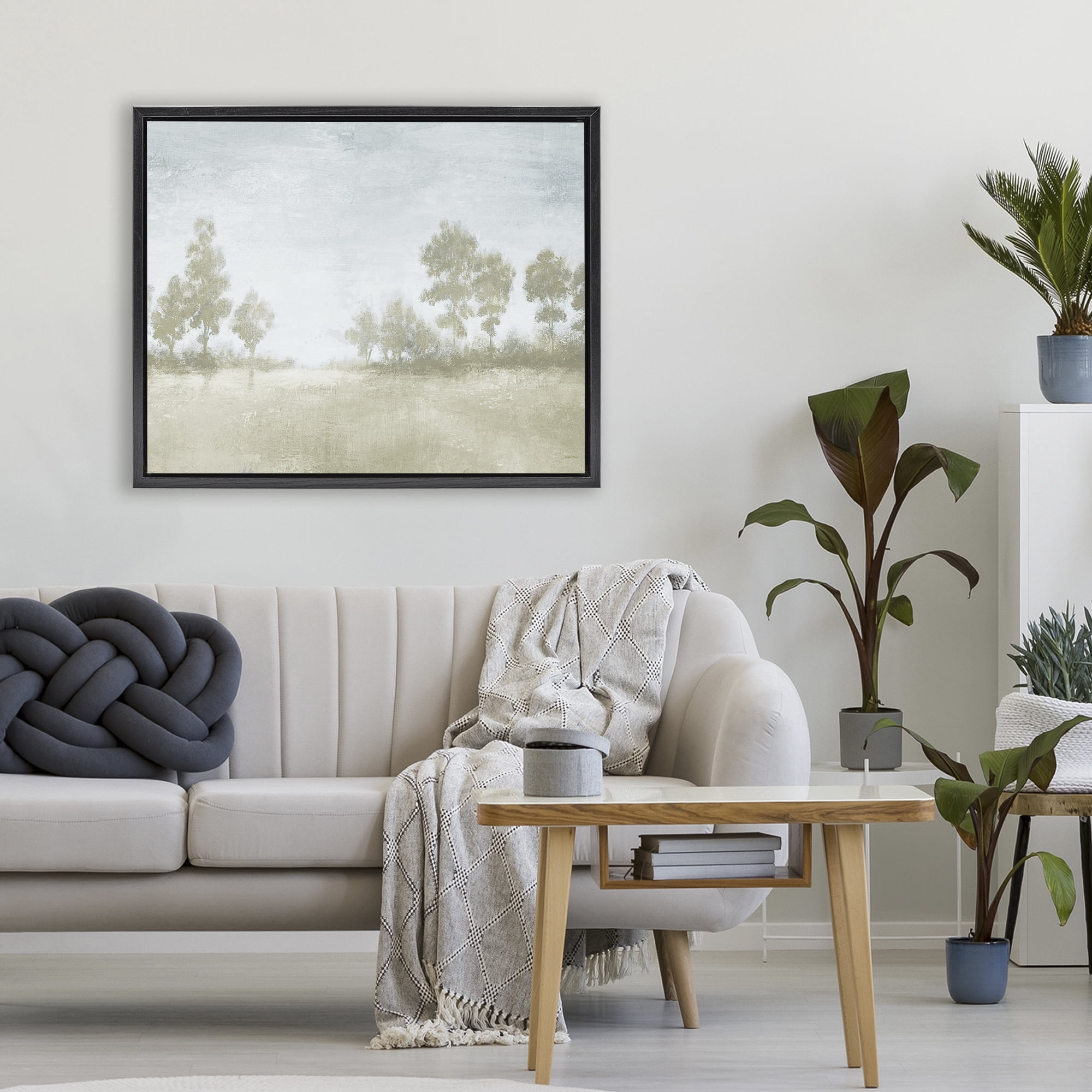 Stupell Industries Soft Distant Valley Landscape Black Framed Floater Canvas Wall Art, design by Michael Marcon