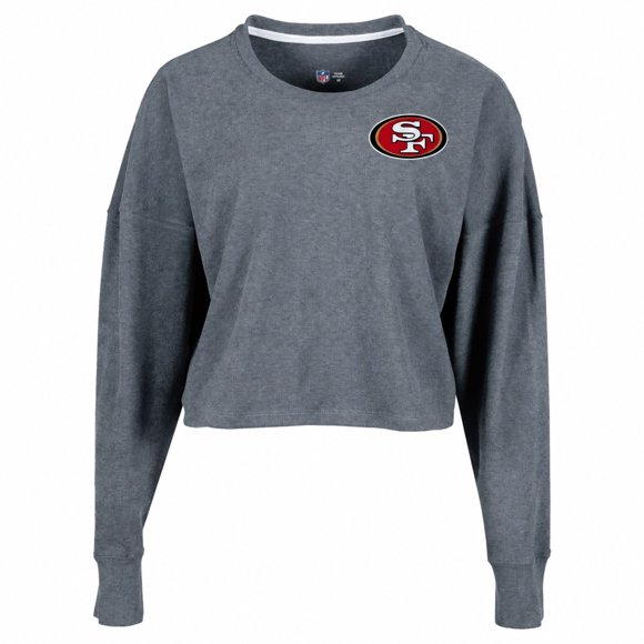 Sudadera Crop Top NFL para Mujer Manga Larga y Cuello Redondo 49 ers Oxford Talla G