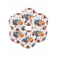 thumbnail image 7 of 13 Inch Round Placemats Set of 6, Orange Blue Fall Pumpkins Non Slip Heat Insulation PP Table Mats, Floral Botanical Thanksgiving Washable Place Mats for Kitchen Dining Party Table Decor, 7 of 7