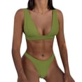 thumbnail image 3 of Aayomet Ensembles de Bikini Taille Haute pour Femmes Bikini Multicolore Uni (H, S), 3 of 4