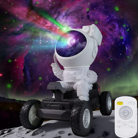 RoamRider Star Projector Galaxy Night Light, 360° Adjustable Astronaut Space Lunar Rover Projector with Timer and Remote for Room Decor, Easter, Birthdays