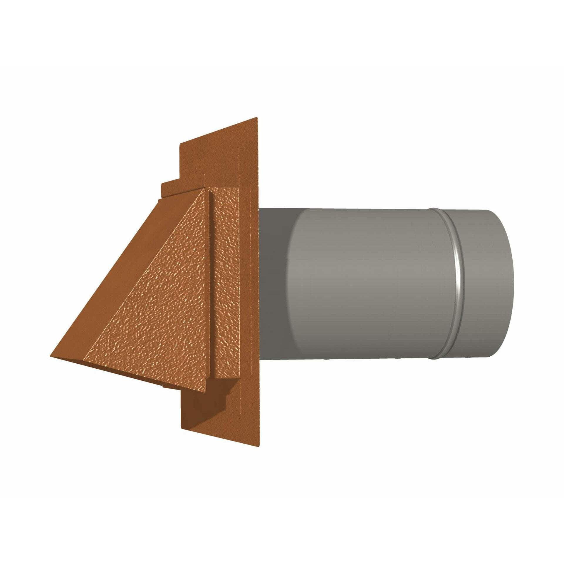 Hammered Copper Dryer Vent / Exhaust Vent 4" - 12" Duct Size: 4", Mount Type: Flush, Flapper - Screen: Flapper