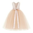 thumbnail image 2 of Ekidsbridal V-Back Satin Tulle Flower Girl Dresses Ceremonial Gown Pageant Ballroom Dance 219R5 6, 2 of 3