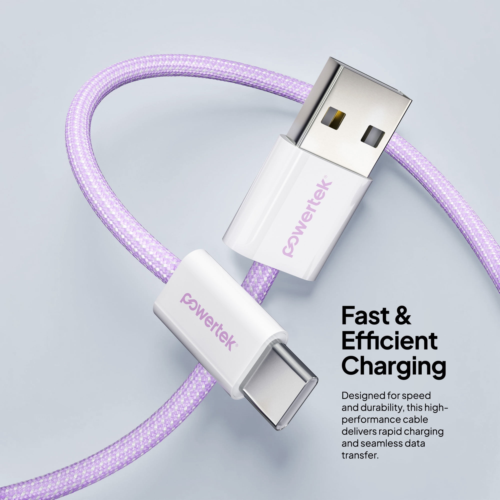 Liquipel Powertek Pastel Braided USB-A to USB-C - Purple