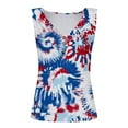 thumbnail image 4 of Enjoytime 4Th of July Women Tank Plus Size Fashion V-Neck Star Print Sleeveless Vest Tops Casual Comfort Loose Festival Summer Holiday Outfits for Women, 4 of 5
