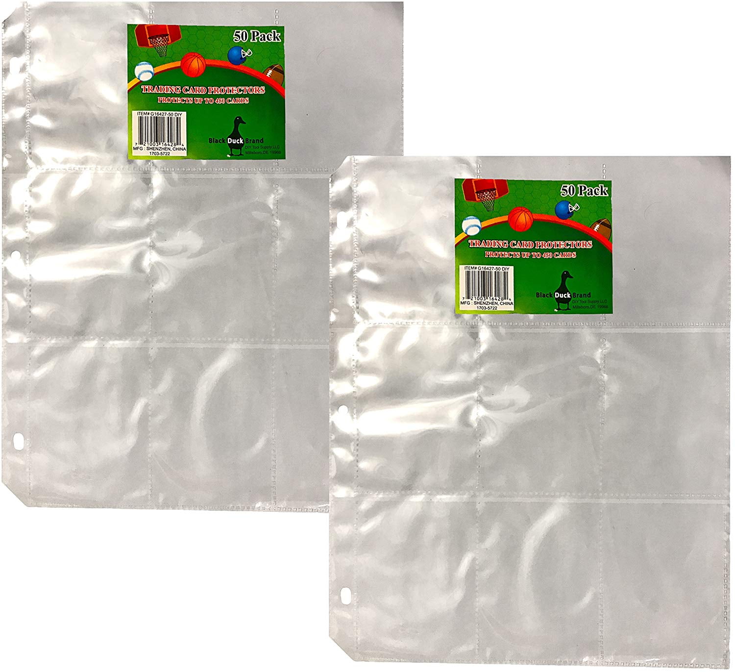 1800 Card Album Binder Plastic Protector Sleeves 100 Sheets Baseball Collection 