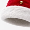 thumbnail image 4 of SYMOID Red Plush Santa Hat with Golden Bells, Unisex Christmas Party Costume Hats,Size Free Size, 4 of 7