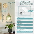 thumbnail image 4 of Battery Operated Wall Sconce, Indoor not Hardwired Wall Sconces Deep Green Glass Lampshade with RGB Dimmable, Wall Sconces Set of Two with Remote, Vintage Wall Lamp, for Bedroom Living Room, 4 of 16