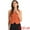 Orange, variant on Women's Button Down Sleeveless V Neck Crop Top Summer Vest M Orange