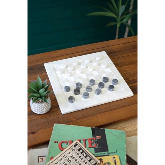 Kalalou Marble Checkers Game Set 0.5"H
