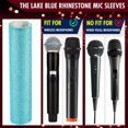 thumbnail image 3 of HAHDAXIA Lake Blue Mic Sleeve, 58A Handle Cover Replacement Decorative Sleeve, Rhinestones Microphone Handle Protector, Crystal Cover Compatible with Wired Microphone Beta 58a SM58 (Mic Not I, 3 of 7