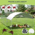 thumbnail image 5 of Large Metal Chicken Coop, Doom Roof Large Chicken Run for Yard, Walk-in Poultry Cage with Waterproof and Anti-Uv Cover, Chicken Pen for Outdoor Backyard Farm, 5 of 8