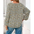 thumbnail image 3 of PRETTYGARDEN Boho Tops for Women Going Out Floral Long Sleeve Shirts Dressy Casual Work Blouses Drawstring Fall Outfits, 3 of 9