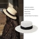 thumbnail image 5 of Sonducket Sombrero de paja de verano de ala ancha, informal, transpirable, para acampar, pescar, viajar, playa, moda, tapa plana, gorra protectora solar Sombreros Blanco negro NO4 Sonducket  AP012495-04, 5 of 6