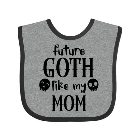 

Inktastic Future Goth Like my Mom with Skulls Gift Baby Boy or Baby Girl Bib