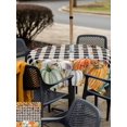 thumbnail image 4 of Outdoor Tablecloth with Umbrella Hole and Zipper, Orange Pumpkins Fall Square Table Cloth 60x60 Inch Waterproof Tablecloth, Thanksgiving Botanical Black Plaid Picnic Table Cover for Patio Camping, 4 of 7