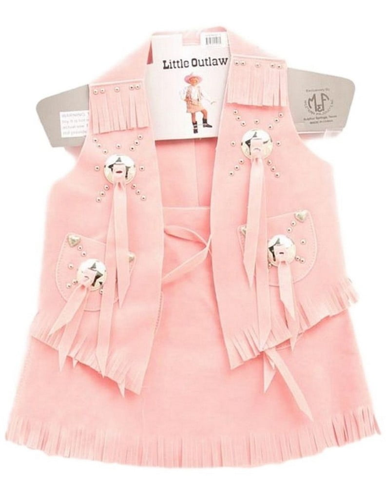M&F Western Vest Skirt Girls Cowgirl Kids Suede Costume Pink 5083430 -  Walmart.com