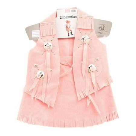 M&F Western Vest Skirt Girls Cowgirl Kids Suede Costume Pink 5083430