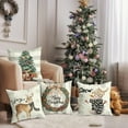 thumbnail image 4 of Christmas Decorations Christmas Pillow Covers 18x18 Inches Set of 4 Farmhouse Stripe Gray and White Throw Pillow Case Winter Holiday Christmas Decor Home Sofa Couch Cushion Indoor Decorations, 4 of 6
