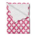 thumbnail image 2 of Pink and White Soft Flannel Fleece Blanket, Turkish Inspired Motifs in Pastel Tone Oriental Curves and Flowers, Cozy Plush for Indoor and Outdoor Use, 70" x 90", Pink White Magenta, by Ambesonne, 2 of 5
