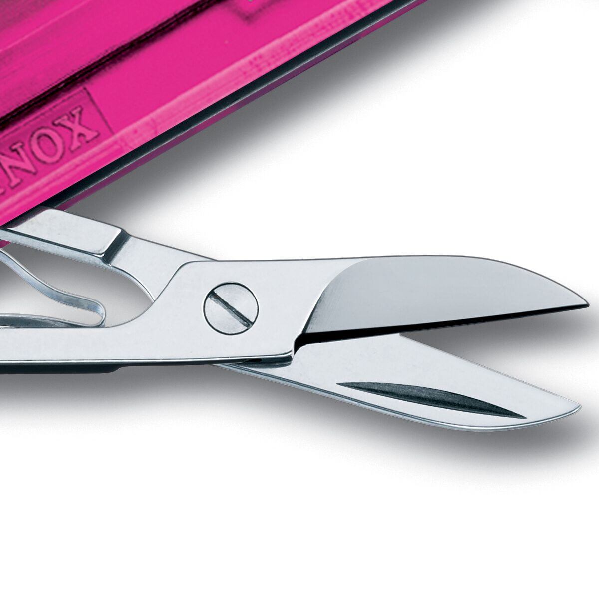 Victorinox Classic SD Swiss Army Knife, Compact, 7 Functions, Swiss Made Pocket Knife with Small Blade, Screwdriver and Key Ring - Transparent Pink