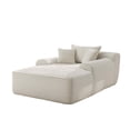 thumbnail image 6 of FFH Plush Chaise Lounge Chair Indoor, Boneless Sleeper Sofa Bed, No Assembly Required, White, 6 of 7