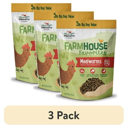 (3 pack) Manna Pro Farmhouse Favorites Mealworms 5lb
