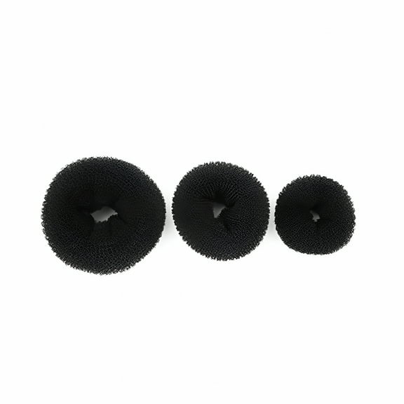 VANIDO 3pcs Hair Donut Bun Maker Hair Ring Styler Maker Round Chignon for Women (Black)