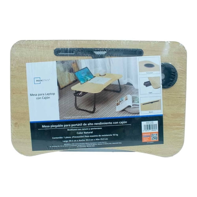 Mesa para Laptop Mainstays Plegable con Cajón Madera