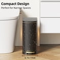 thumbnail image 6 of KSSKSS 2.6 Gallon/10L Slim Stainless Steel Bathroom Trash Can with Soft Close Lid, for Narrow Spaces,Bathroom, Bedroom (Black), 6 of 8