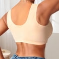thumbnail image 5 of Wang6 Womens Front Hook Closure Bras No Wire Seamless Everyday Bras Large Bust Lace Demi Underwear Deep V Neck T Shirt Bra Bralettes Beige L, 5 of 5