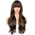 thumbnail image 2 of Perruques Synthétiques Cheveux Marron Perruques Mode Femme Ondulée Longue Perruque Caractéristiques:, 2 of 6