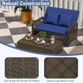 thumbnail image 6 of RELAX4LIFE Wicker Patio Outdoor Daybed - Rattan Sunbed Loveseat Sofa Set w/4-Level Adjustable Back, Cushions & Pillows, Storage Ottoman, 2-Person Bed Lounger for Backyard Porch, Patio Daybed (Navy), 6 of 9